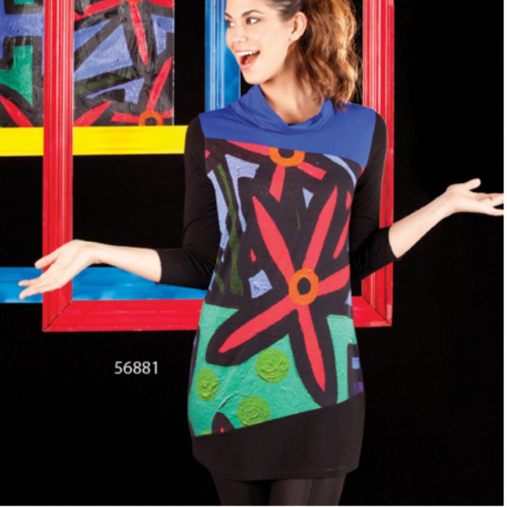 Art Simply by Dolcezza Painted Dress Top